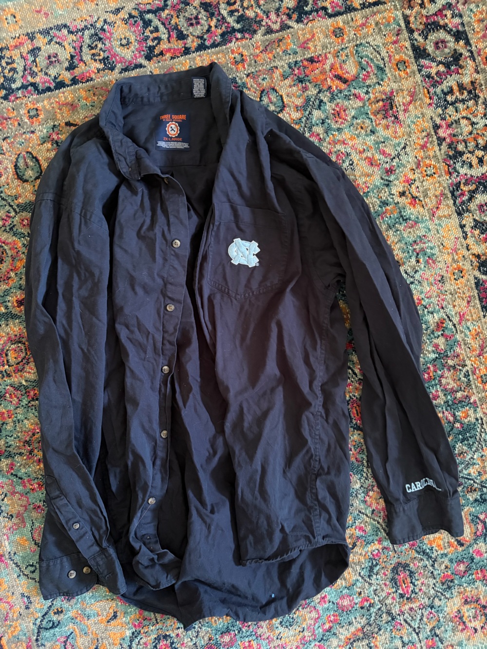 Men's Navy Long-Sleeve UNC Chapel Hill Button Down